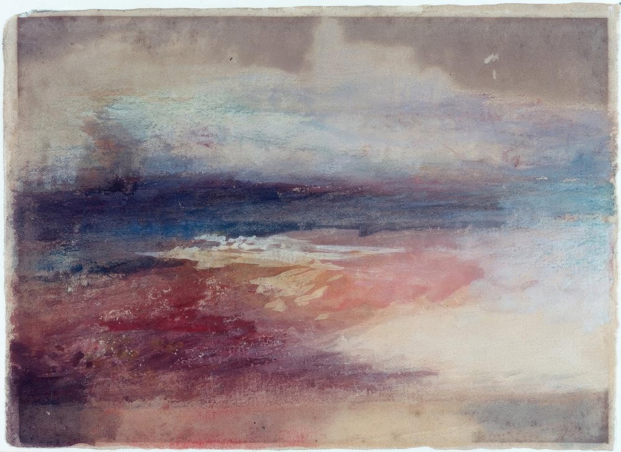 Pohled na pobřeží při západu slunce od Joseph Mallord William Turner