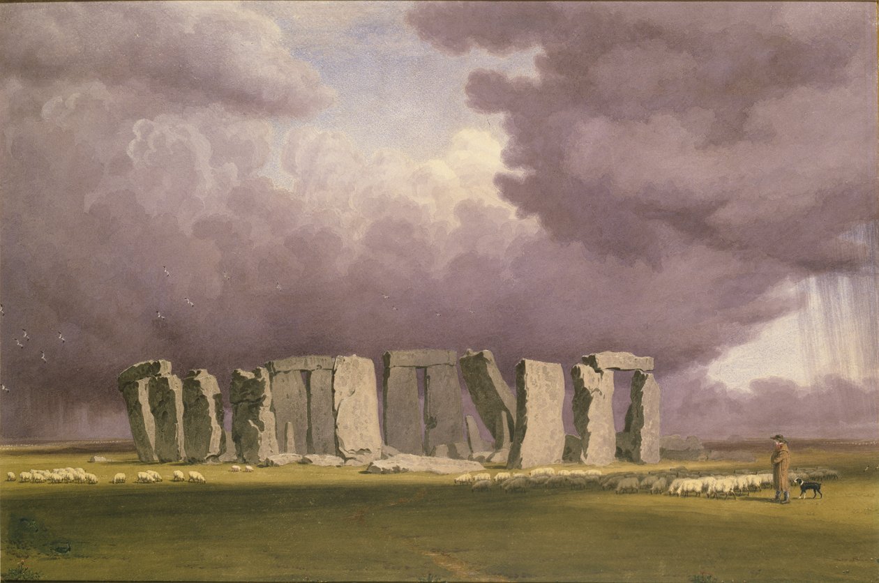 Stonehenge: Bouřlivý den, 1846 od Joseph Mallord William Turner