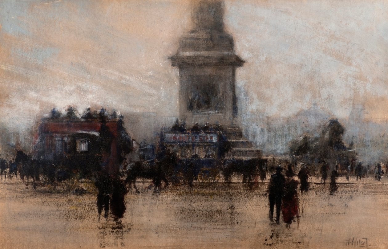 Trafalgarské náměstí (akvarel) od William Walcot