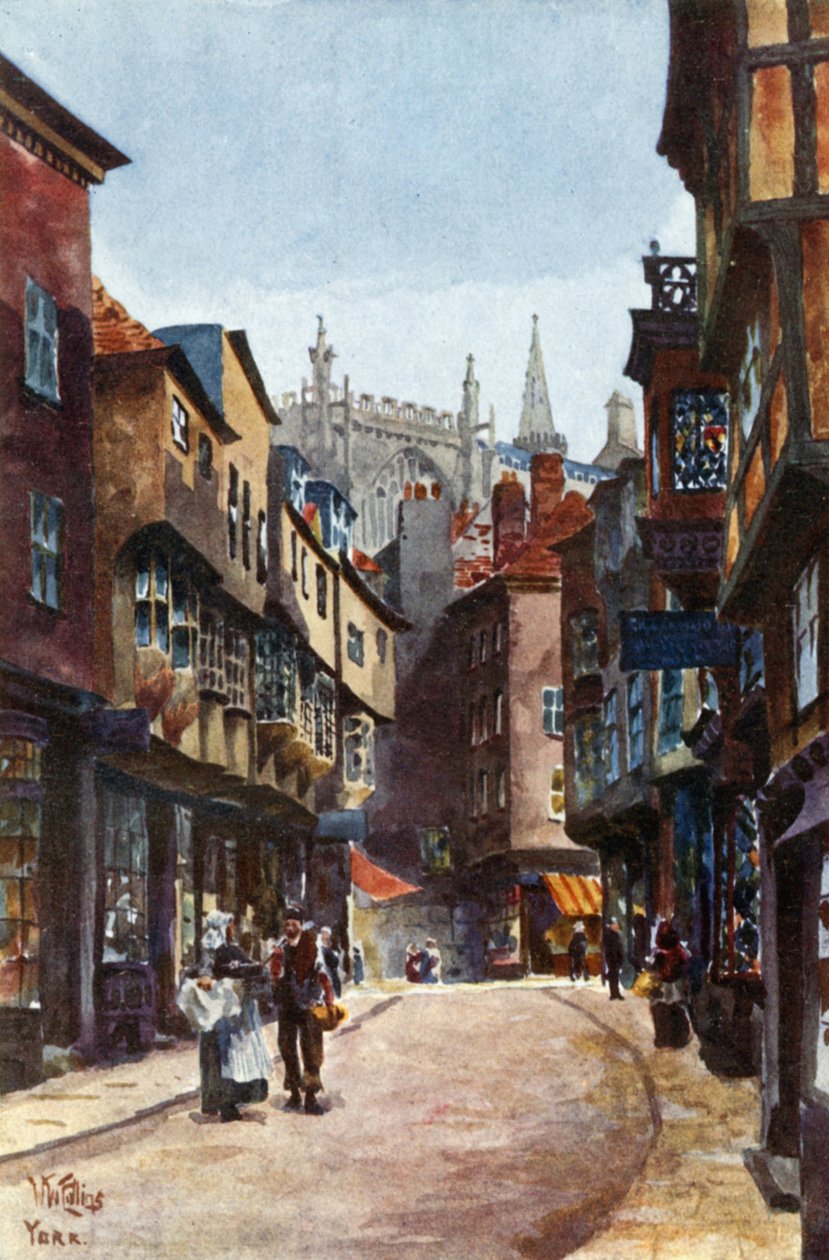 York, Stonegate (barevné lito) od William Wiehe Collins