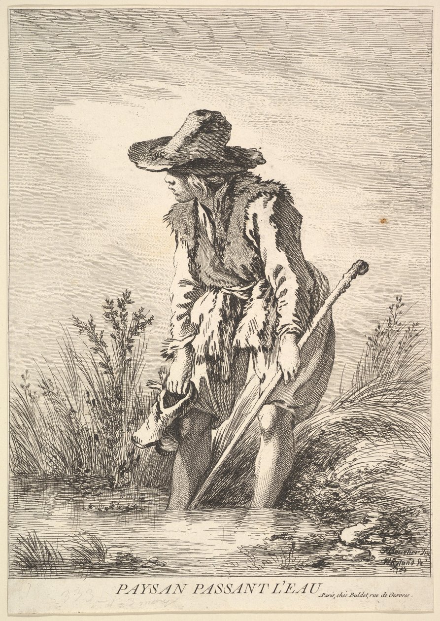 Peasant Crossing Water, 1786. od William Wynne Ryland