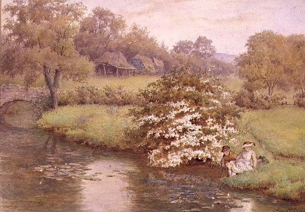Děti si hrají u proudu od Wilmot R.W.S. Pilsbury