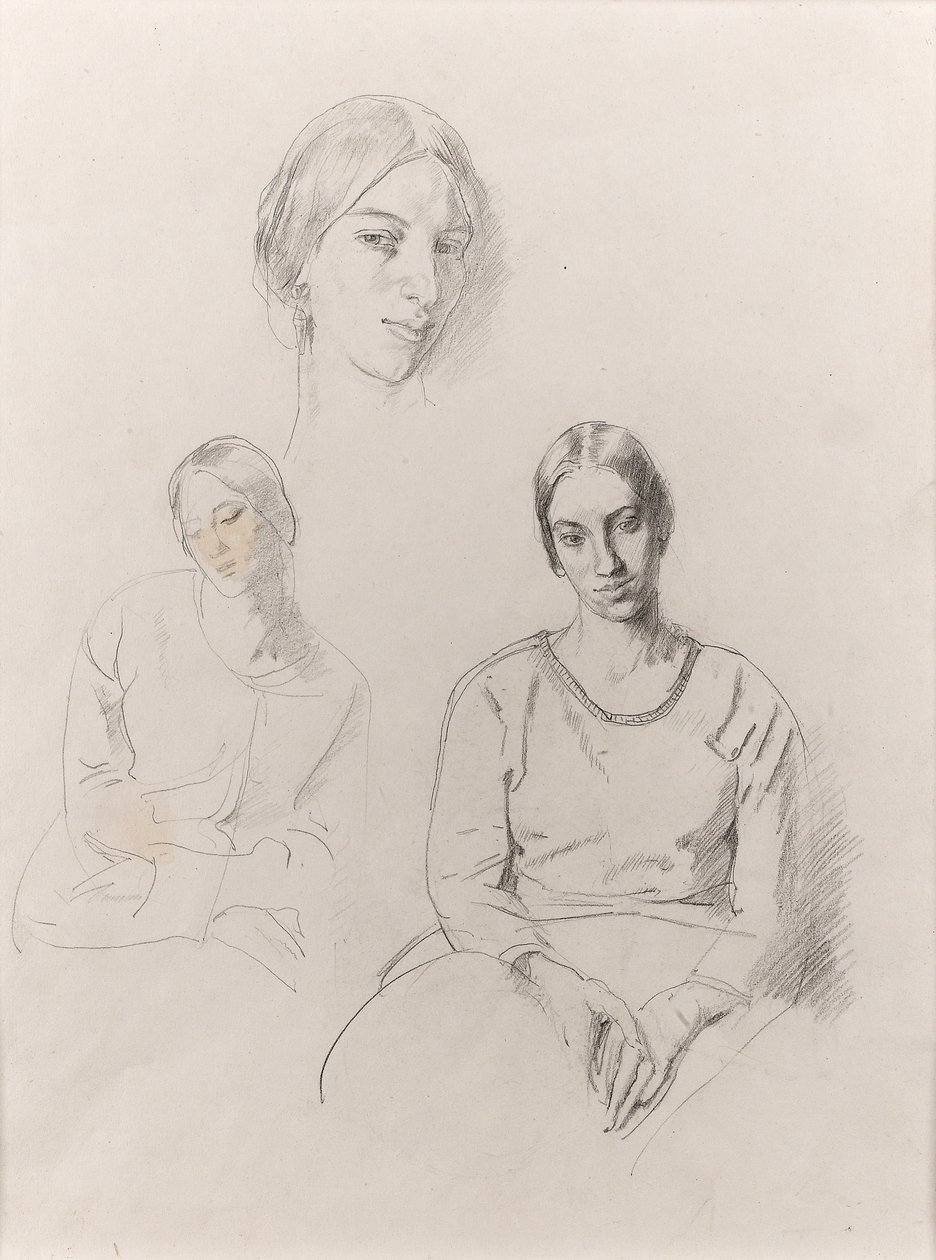 Autoportrét (tužka na papíře) od Winifred Knights