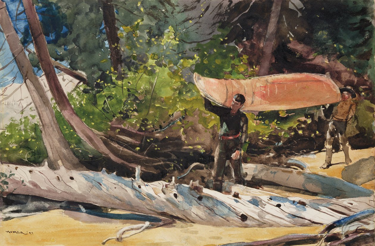 End of the Portage, 1897 (wc na papíře) od Winslow Homer