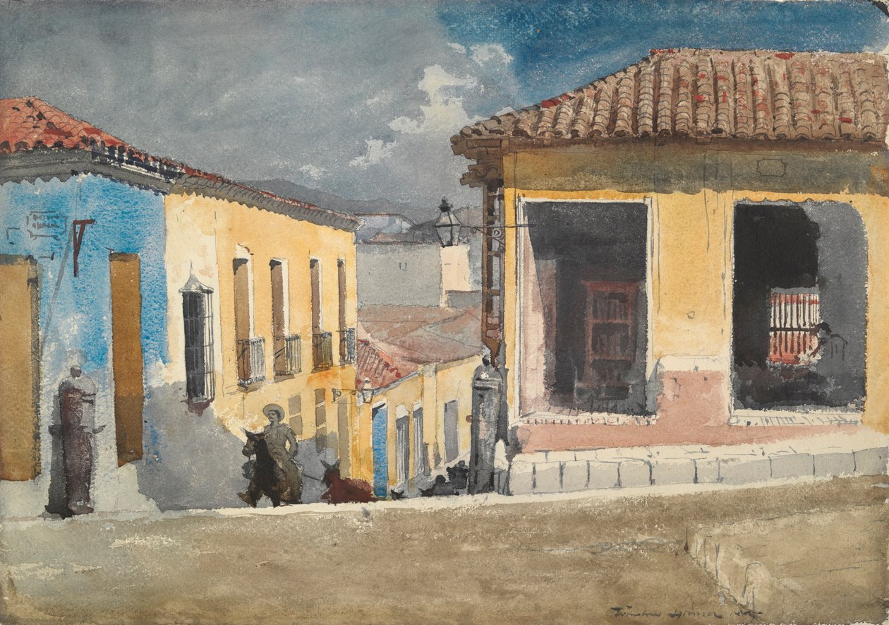 Santiago de Cuba, pouliční scéna od Winslow Homer