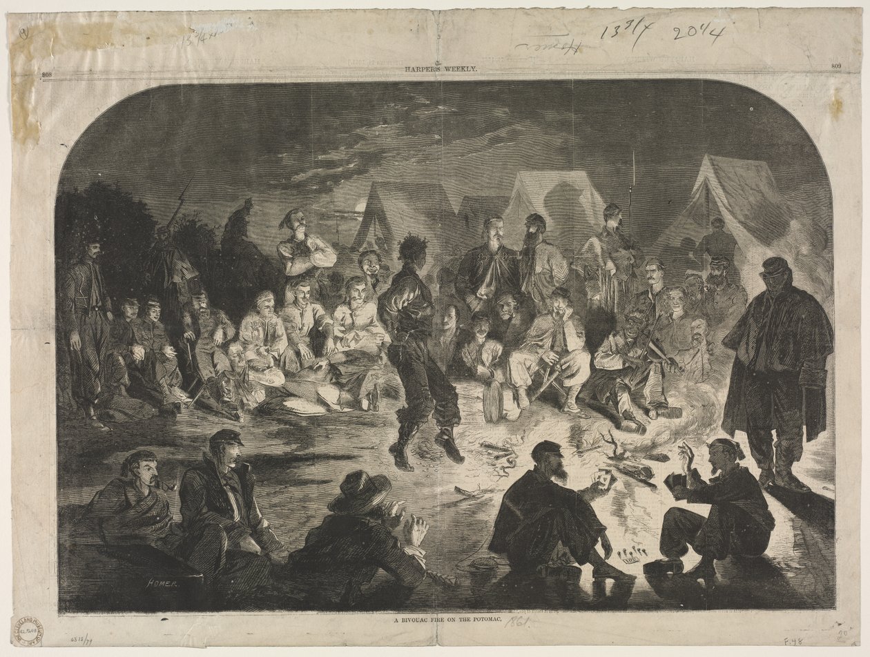 A Bivaac Fine on the Potomac, 1861. od Winslow Homer