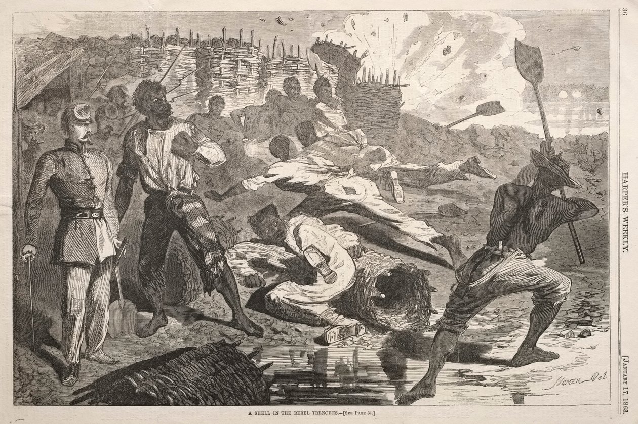 Skořápka v zákopech povstalců od Winslow Homer