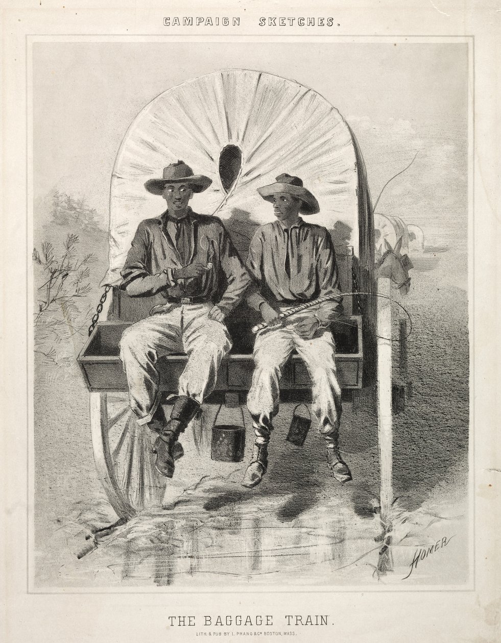 Náčrtky kampaně: Vlak zavazadel, 1863. od Winslow Homer