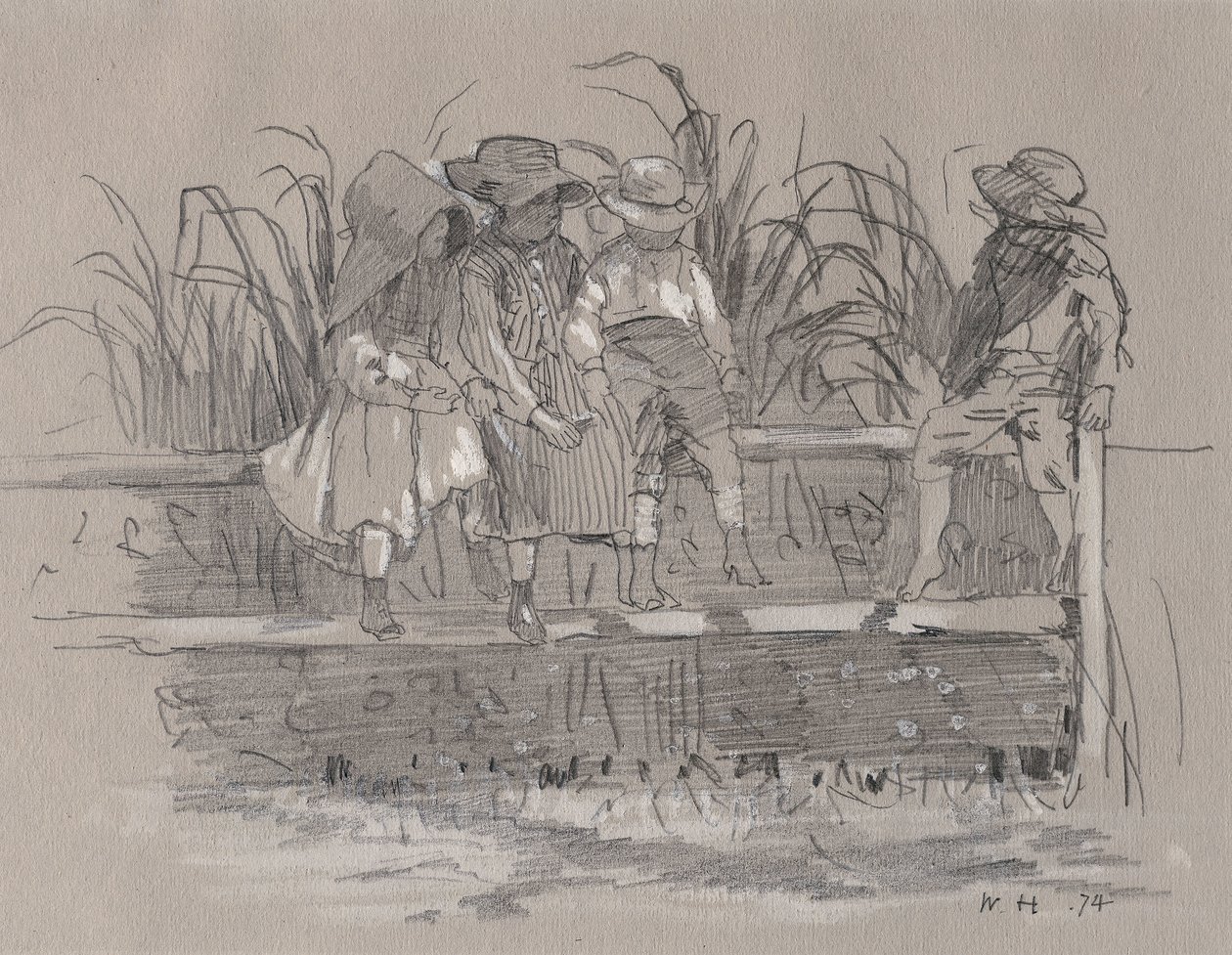 Děti sedící na plotě od Winslow Homer