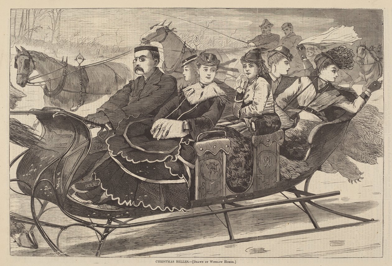 Christmas Belles, publikoval 1869. od Winslow Homer