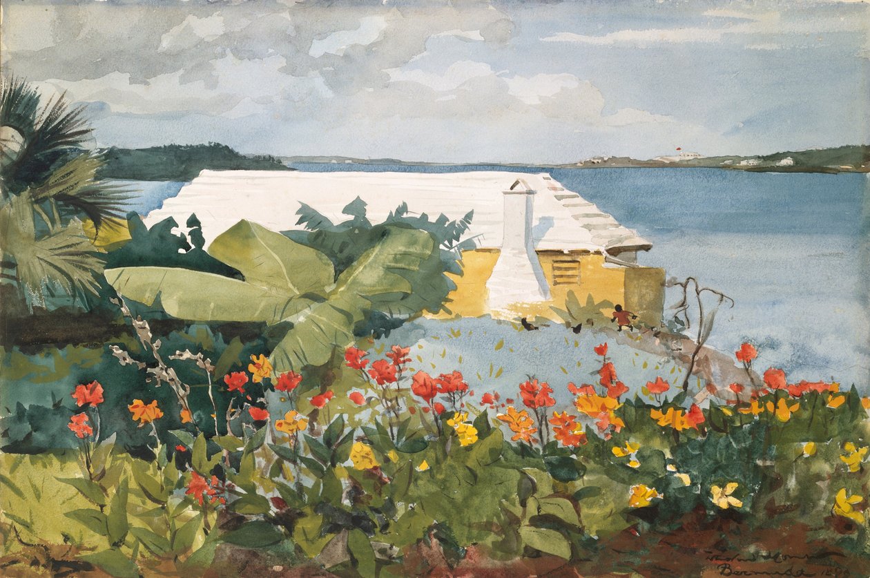 Květná zahrada a bungalov, Bermudy od Winslow Homer