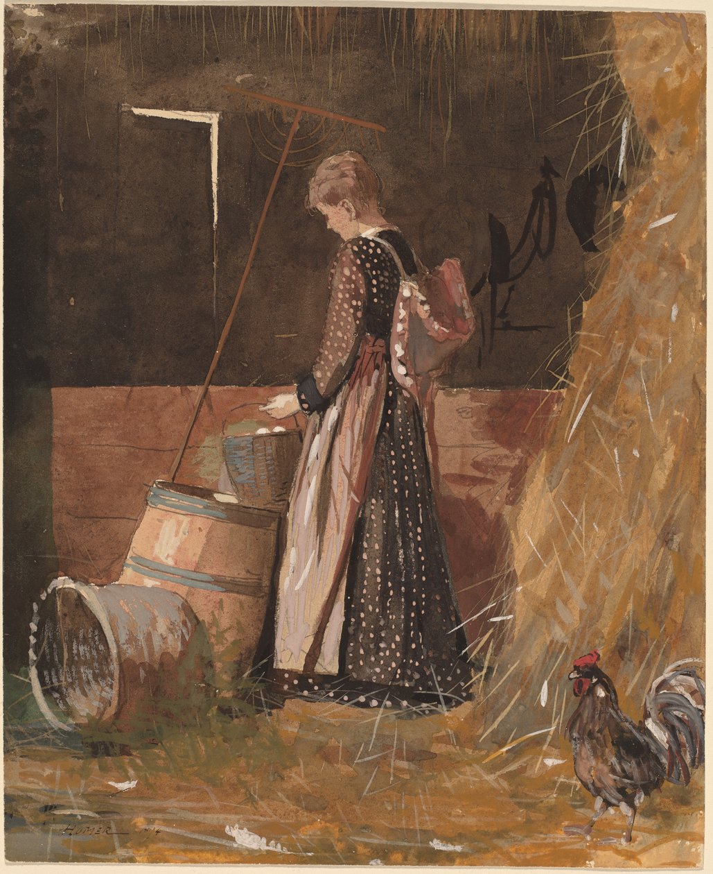 Čerstvá vejce, 1874 (wc) od Winslow Homer