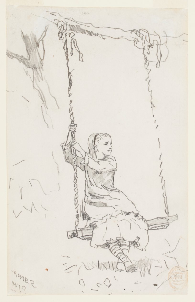 Dívka na houpačce od Winslow Homer
