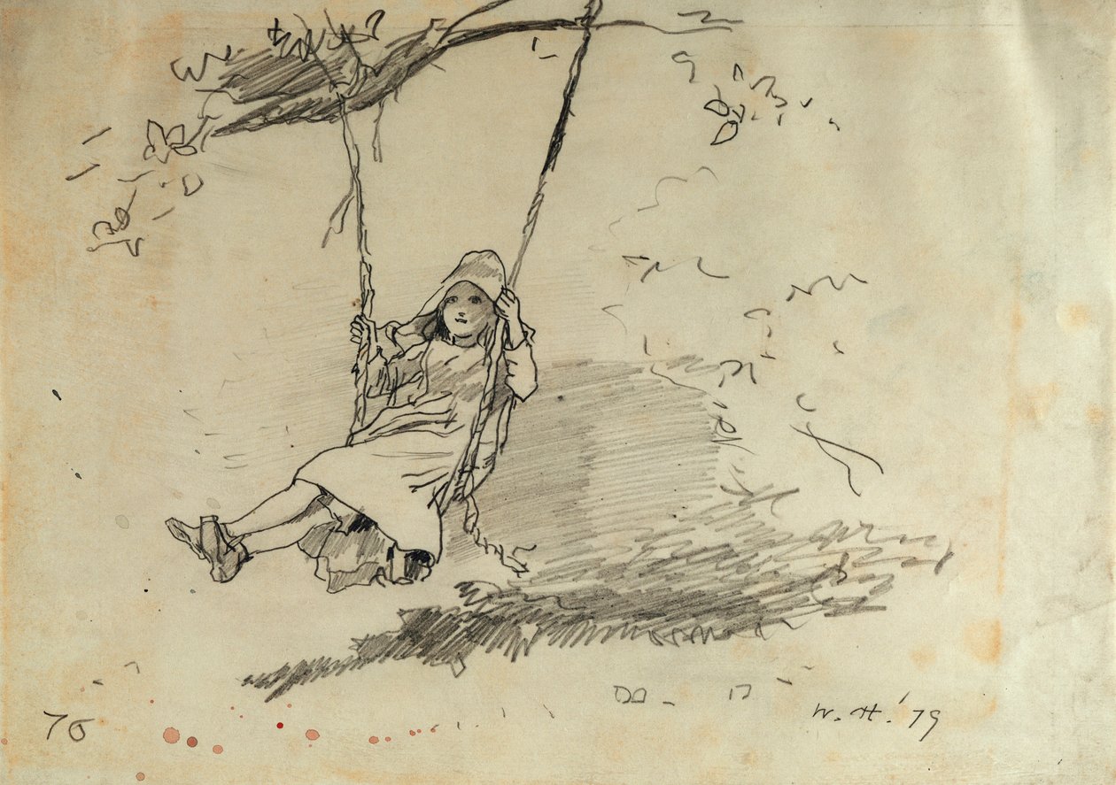Dívka na houpačce, 1879 od Winslow Homer