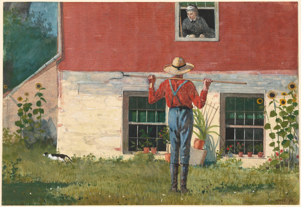 V zahradě (rustikální námluvy) od Winslow Homer