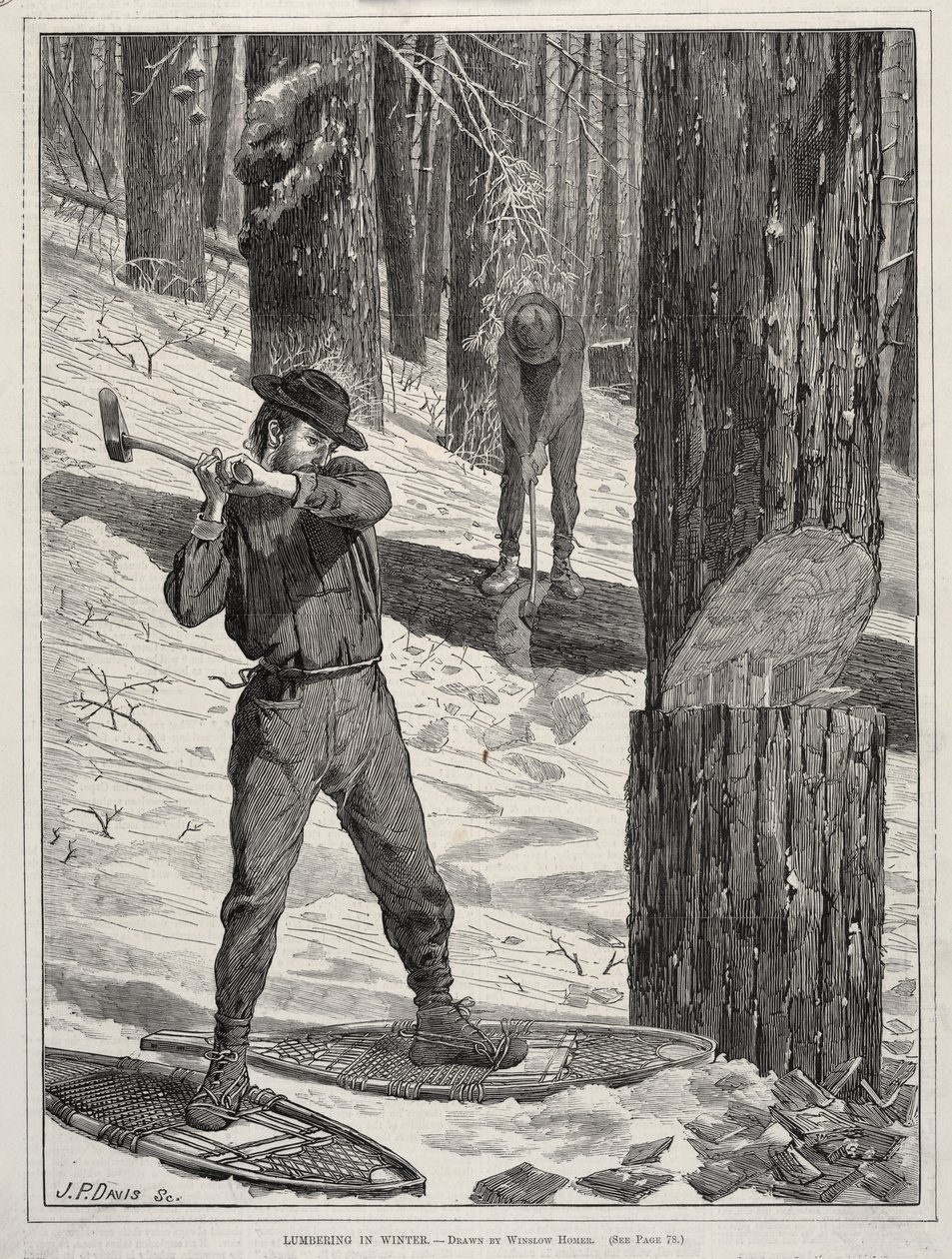 Dřevorubectví v zimě, 1871. od Winslow Homer