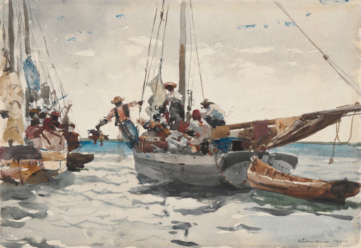 Trhová scéna, Nassau od Winslow Homer