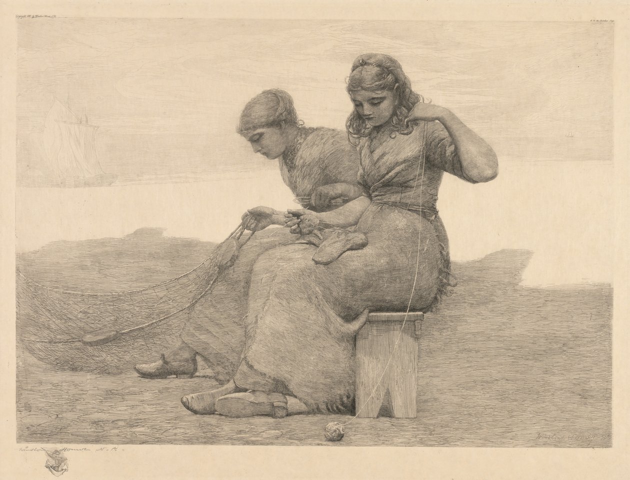 Mending the Tears, 1888. od Winslow Homer