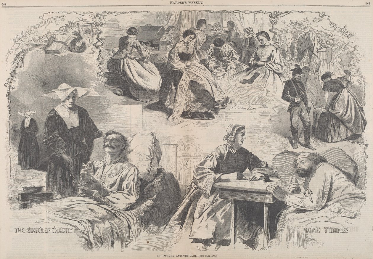 Naše ženy a válka, publikoval 1862. od Winslow Homer