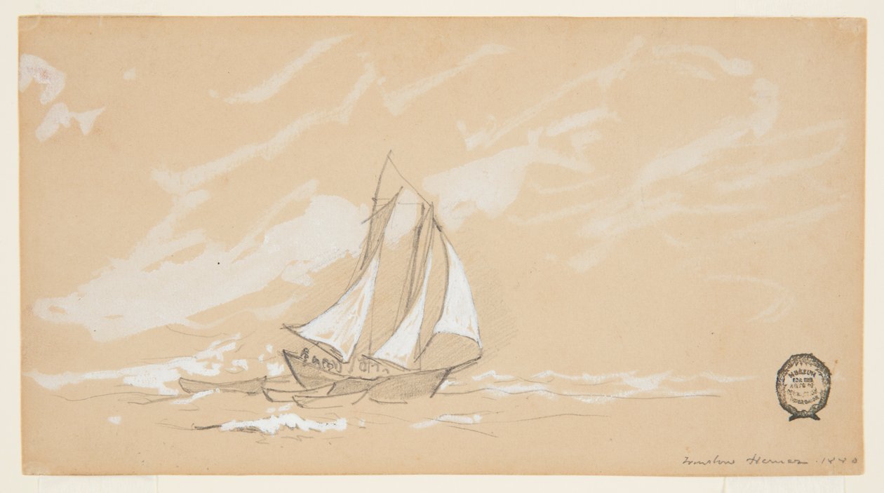Škuner se třemi dory od Winslow Homer