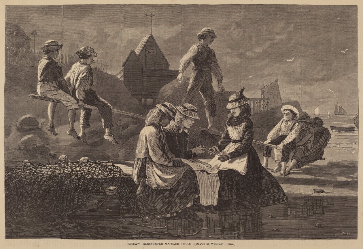 Houpačka - Gloucester, Massachusetts, publikoval 1874. od Winslow Homer