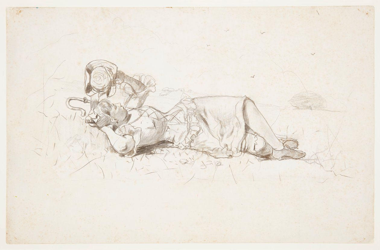 Pastýřka odpočívá od Winslow Homer