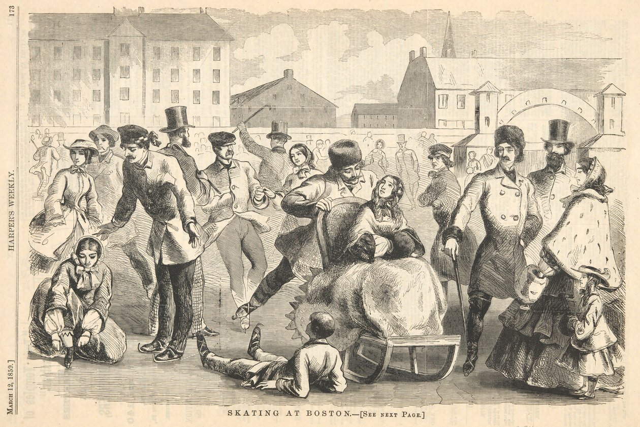 Bruslení v Bostonu, od Harper od Winslow Homer