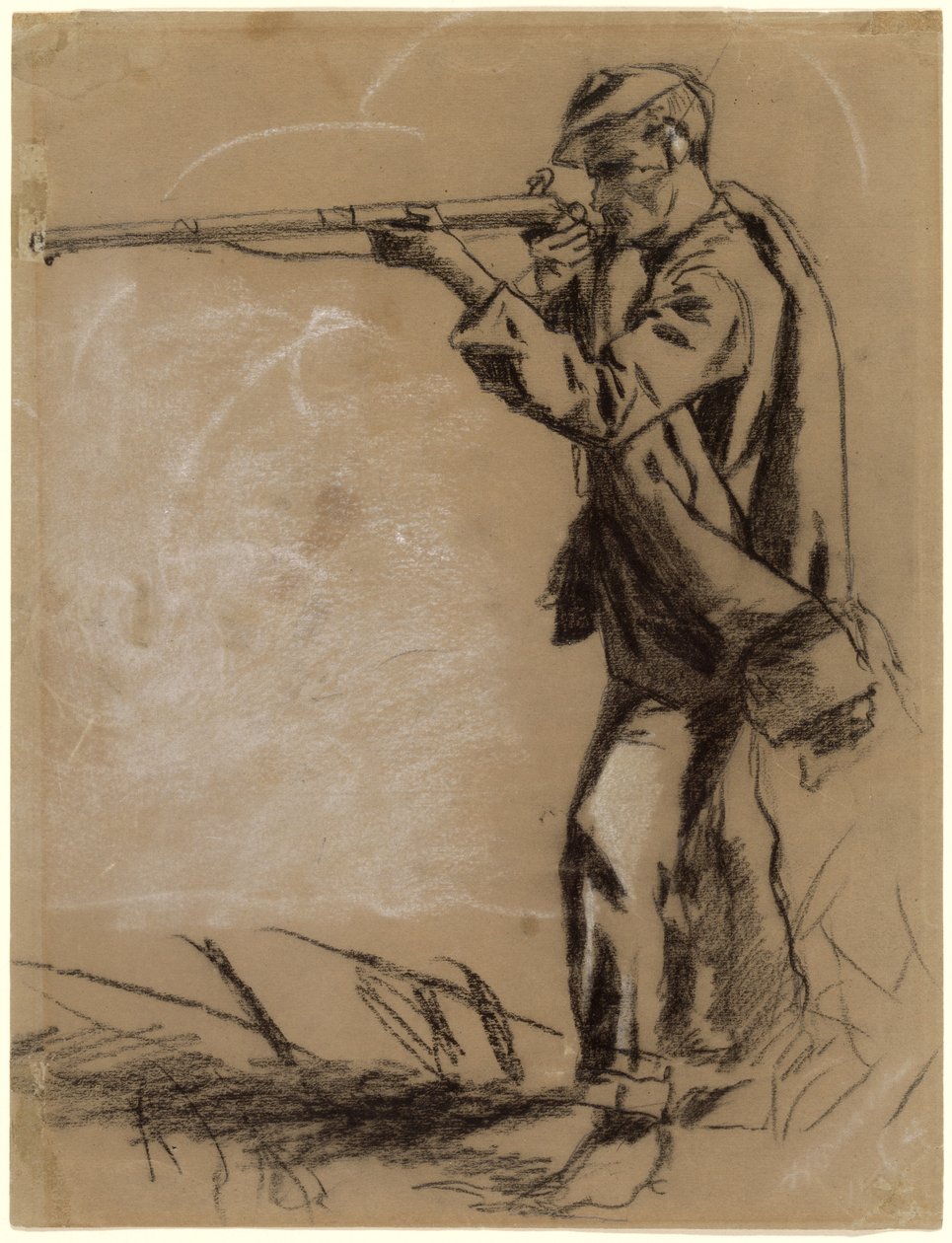 Soldier Taking Aim [recto], 1864. od Winslow Homer