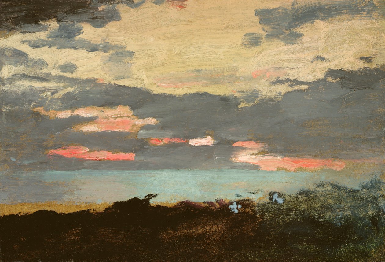 Západ slunce, zátoka Saco od Winslow Homer