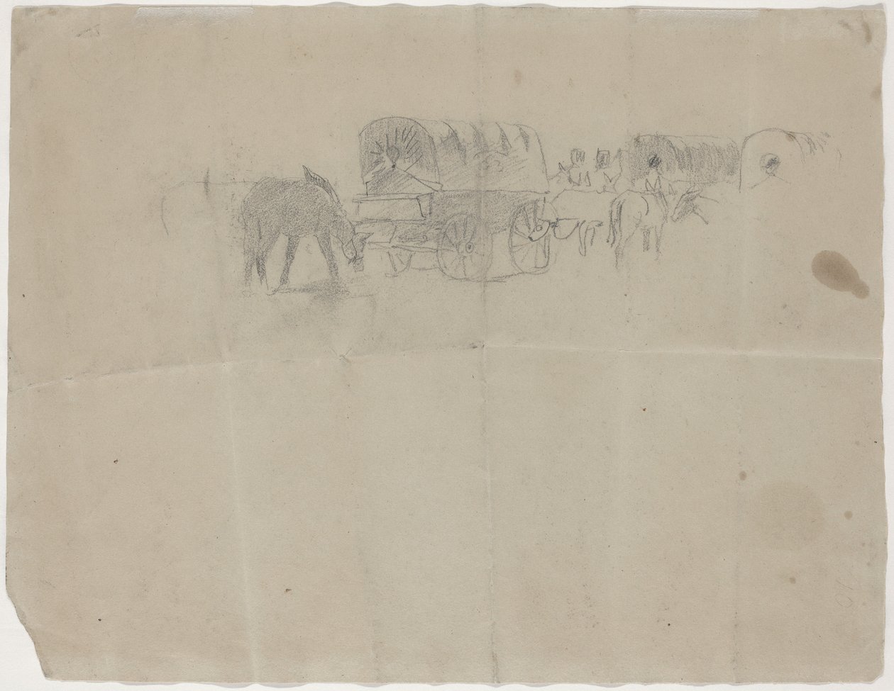 Zásobovací vlak a mezci [verso], 1864. od Winslow Homer