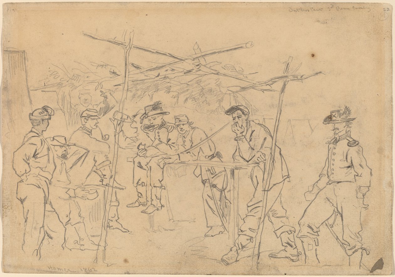Sutlerův stan, 3rd Pennsylvania Cavalry [recto] od Winslow Homer