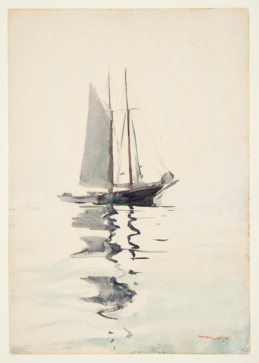 Dvoustěžník Škuner s Dory od Winslow Homer