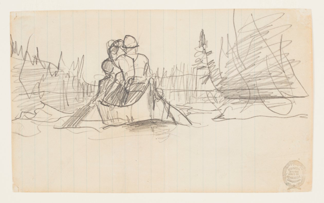 Dva muži v kánoi od Winslow Homer
