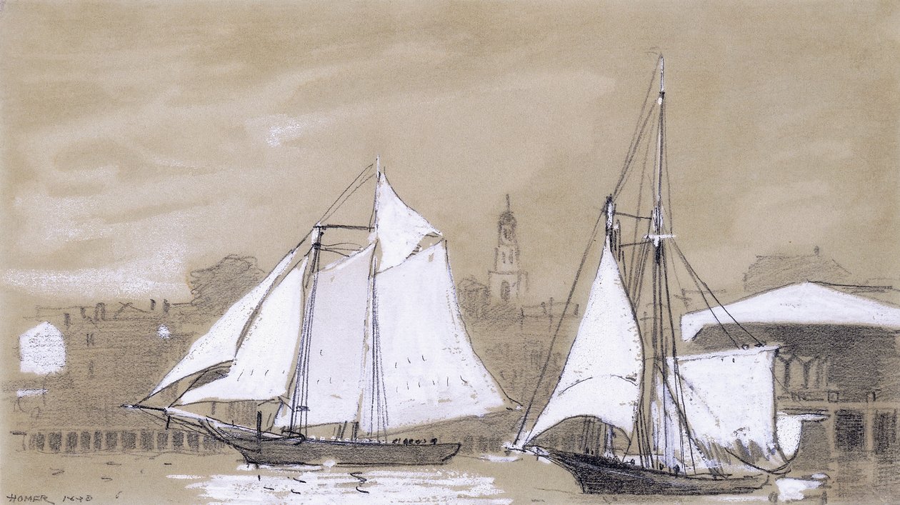 Dva škunery, 1880 od Winslow Homer