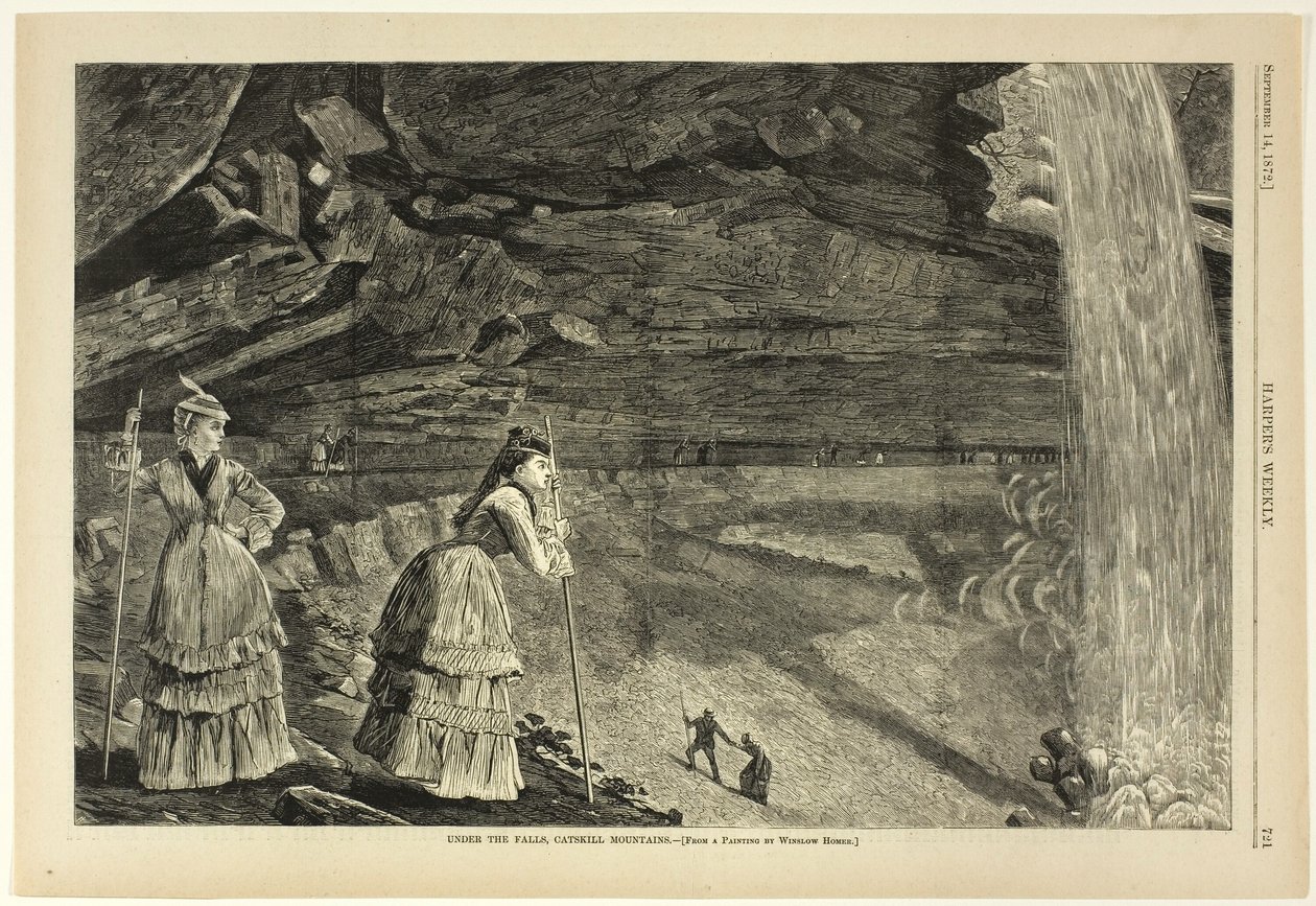 Pod vodopády, Catskill Mountains od Winslow Homer