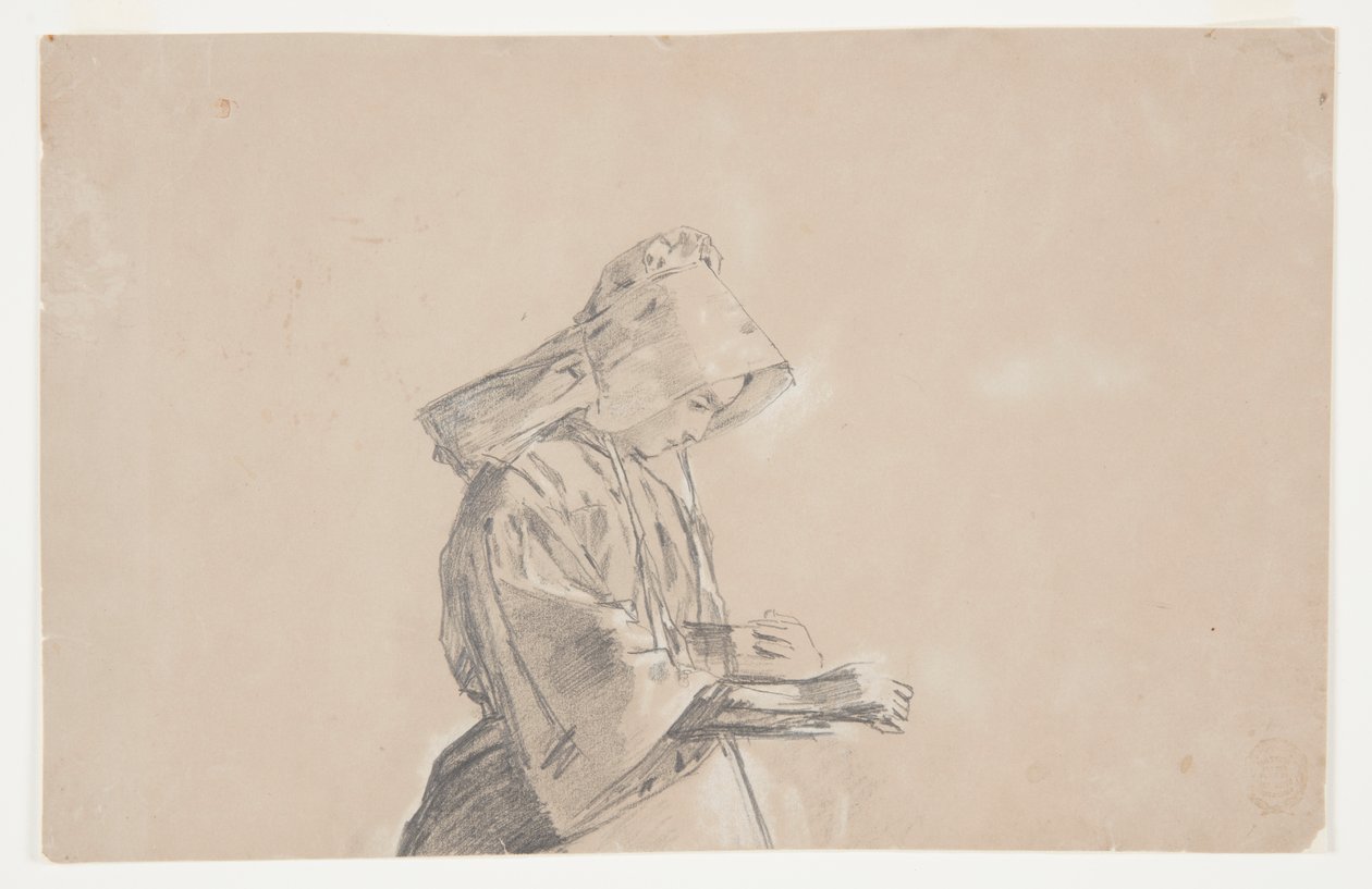 Žena v sluneční čepici od Winslow Homer
