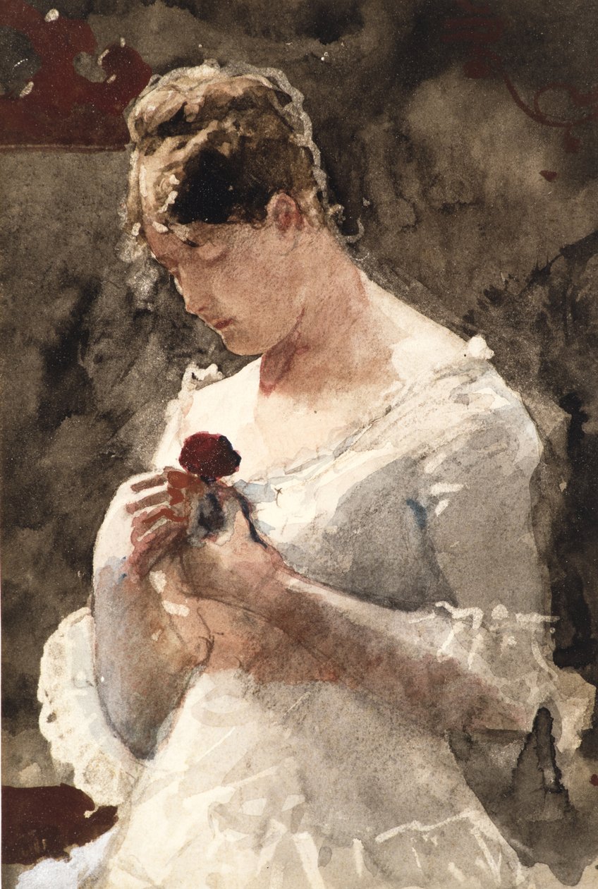 Žena s růží, 1879 od Winslow Homer