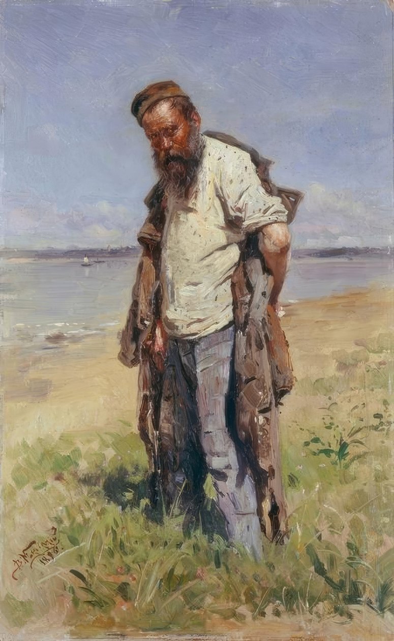Muž u řeky od Wladimir Jegorowitsch Makowski