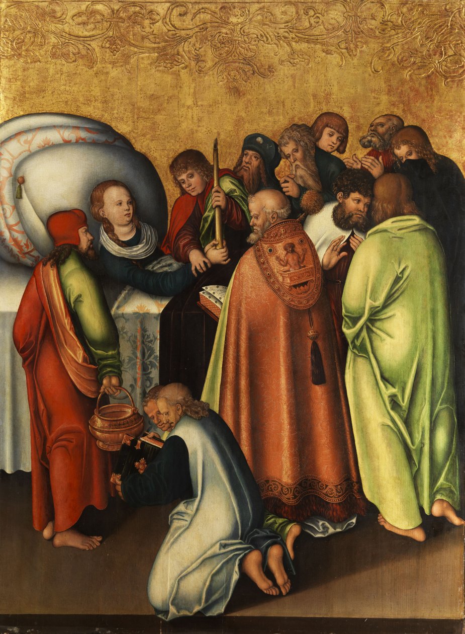 Smrt Marie mezi apoštoly od workshop of Lucas Cranach the Elder