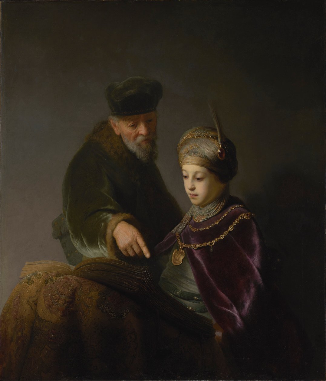 Mladý učenec a jeho vychovatel od Workshop of Rembrandt