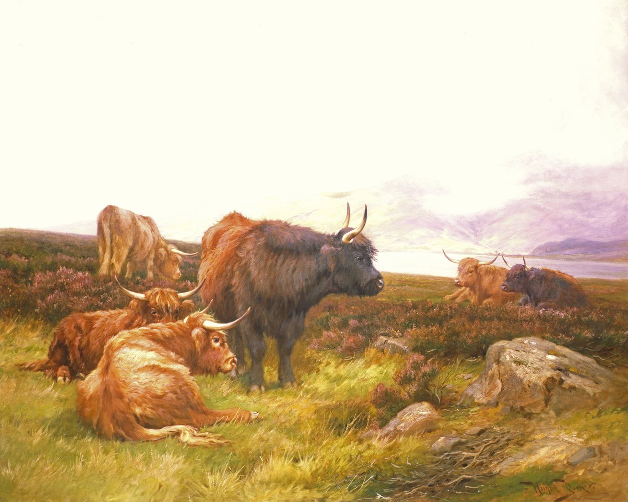 Highlanders u jezera od Wright Barker