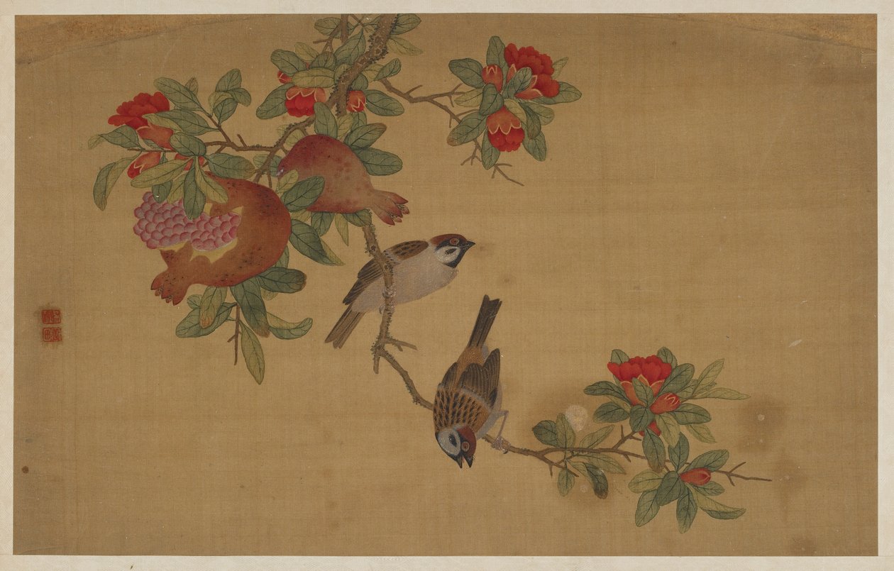 Ptáci, ovoce a květiny, dynastie Qing, 1741. od Wu Zhang