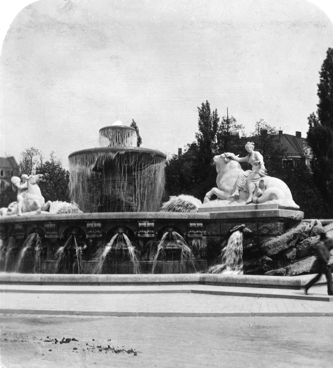 Wittelsbacher Brunnen, Mnichov, Německo, 1900. od Wurthle and Sons