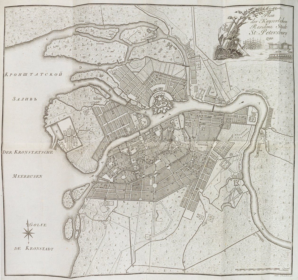 Mapa Petrohradu, 1790. od Yefim Maximovich Khudyakov
