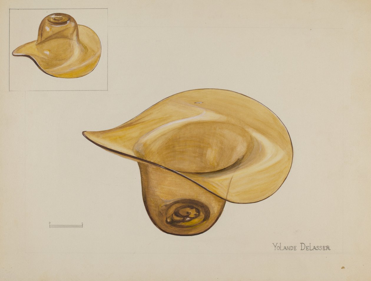 Skleněný klobouk, c. 1936. od Yolande Delasser