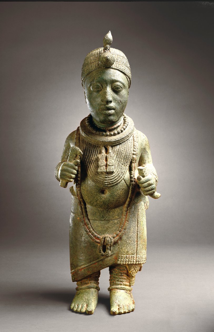 Figurka Oni, Ife (zinková mosaz), c. 14. stol. od Yoruba Culture