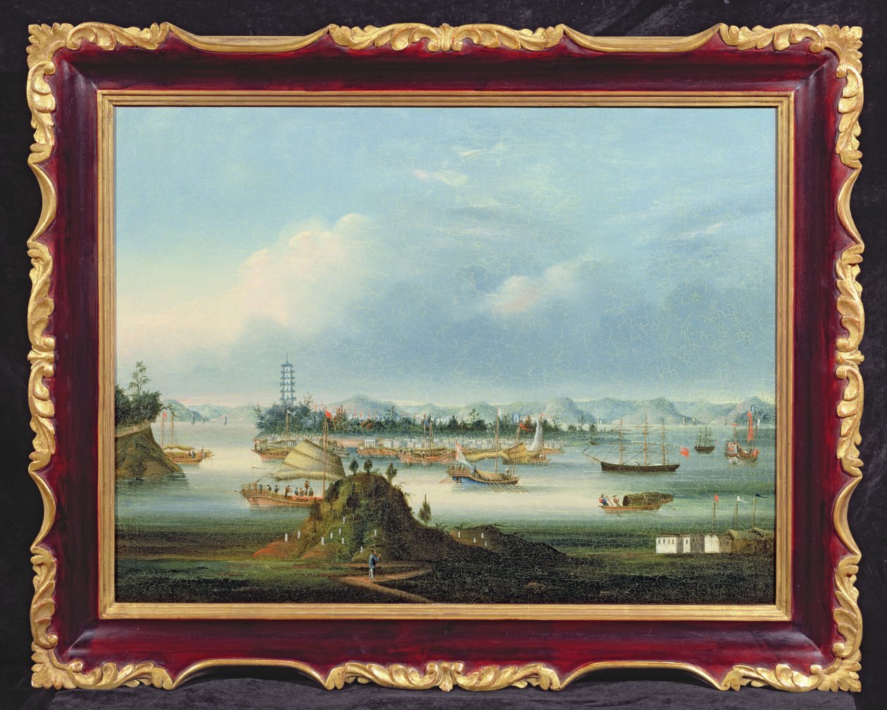 The Anchorage at Whampoa, kolem roku 1855 (ropa) od You Qua