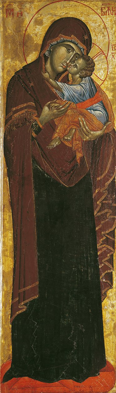 Ikona známá jako "Panna Marie z Carského Dušanu", asi 1350 (tempera na desce) od Yugoslavian School