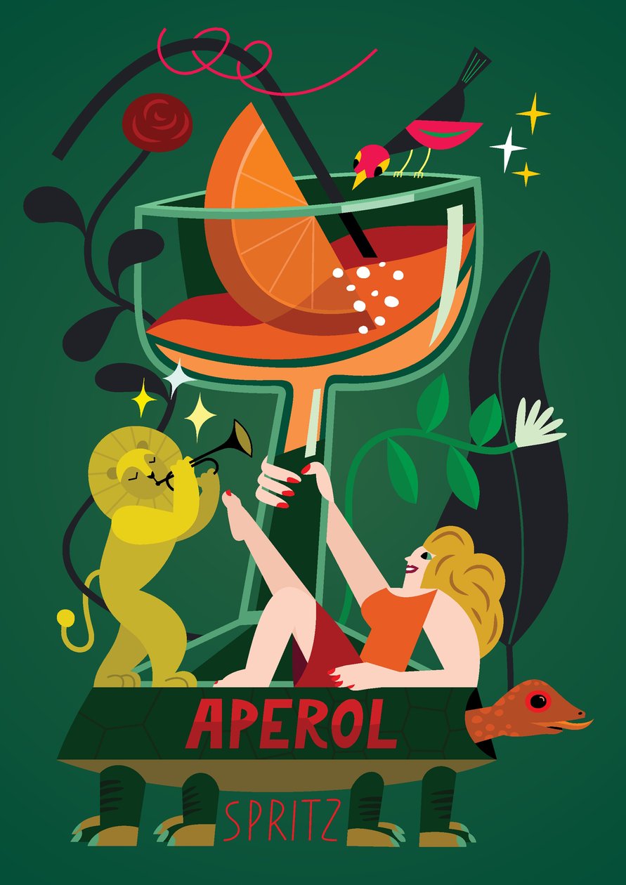 Aperol Spritz, 2017 (vektorová ilustrace) od Yulia Drobova
