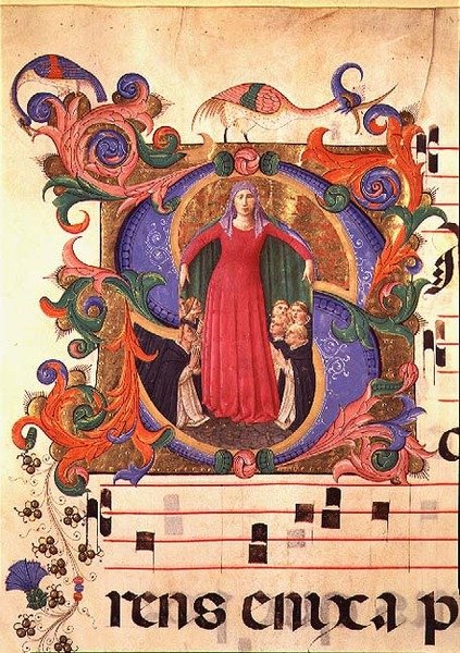 Misál 515 f.169r Madonna Misericordia, 1448-49 (podrobnosti viz 88925-26) od Zanobi di Benedetto Strozzi